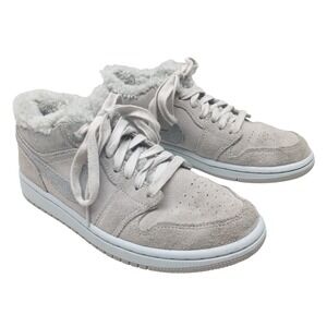Nike Air Jordan 1 Low SE Sherpa Fleece Gray Shoe DO0750-002 Women's /‎ Size 6.5
